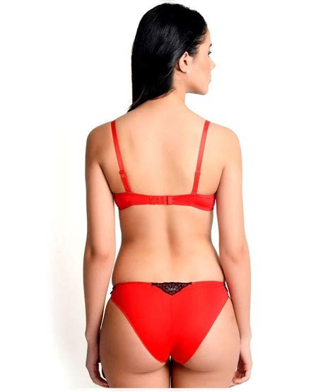 Buy Lazoya Red Satin Bra Panty Sets Online At Best Prices In India Snapdeal