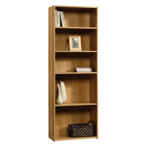 Sauder Beginnings 5 Shelf Bookcase Highland Oak Finish