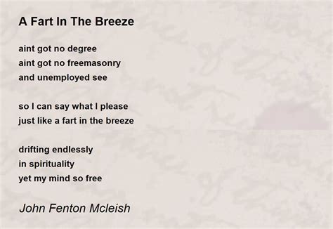 A Fart In The Breeze A Fart In The Breeze Poem By John Fenton Mcleish