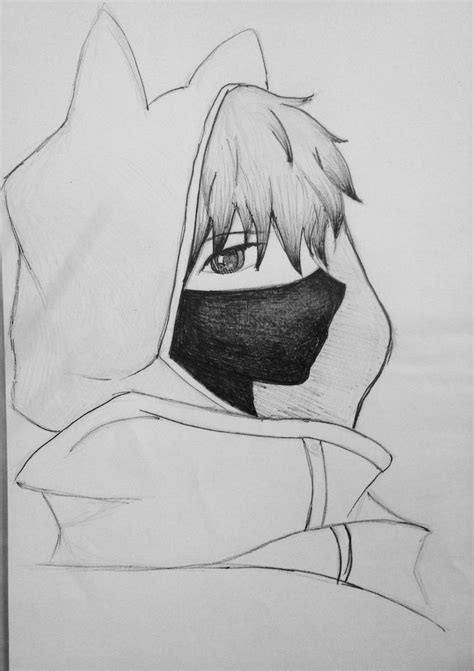 hoodie-face-mask-how-to-draw-anime-characters-black-and-white-pencil