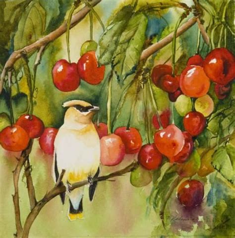 Vickie Nelson Watercolor Artist Cedar Waxwing Watercolor Bird