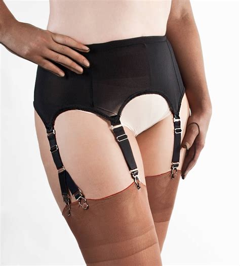 Nylon Power Mesh Garter Belt Suspender Belt With Straps Etsy