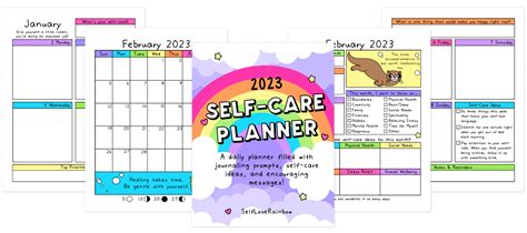 2023 Self Care Planner Self Love Rainbow