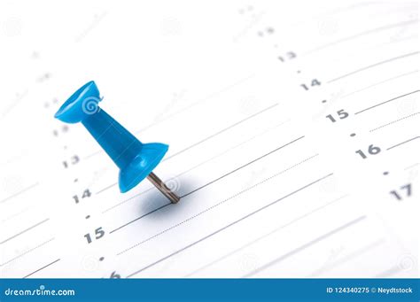 Blue Pin In Agenda Stock Image Image Of Concept Blank 124340275