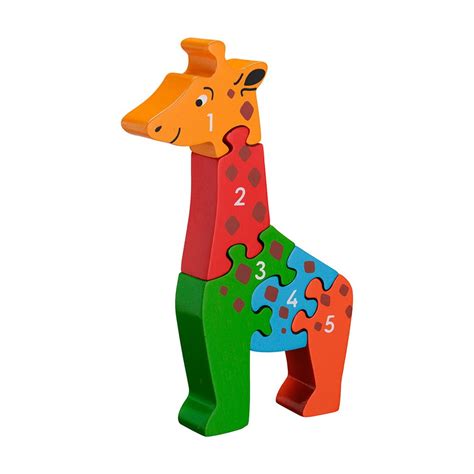 Wooden Toy Giraffe Number Puzzle Lanka Kade