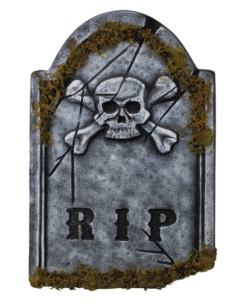 Halloween tombstones props haunted house indoor spooky decoration. RIP grave stone with skull & Moss | cemetery Decoration ...