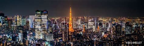 fotomural vista nocturna de tokio japón fotomurales
