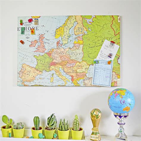 How To Make An Upcycled Map Magnetic Board And Pins Pillar Box Blue