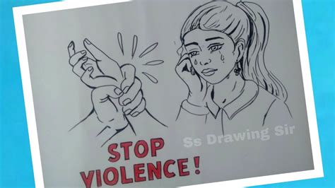 Violence Against Women Drawing Stop Violence Drawing Nari Nijyatana