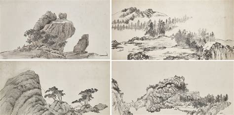 Circle Of Pu Ru 1896 1963 A Set Of Four Landscape Drafts Christies