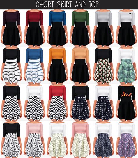Sims 4 Ccs The Best Short Skirt And Top By Elliesimple