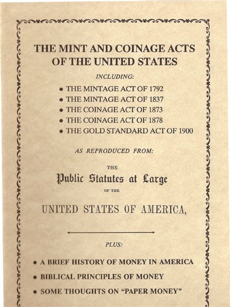 Charles Weisman The Mint And Coinage Acts Of The United States United
