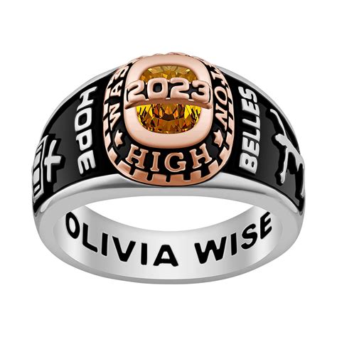 Freestyle Class Rings Personalized Womens Celebrium Gold Or Rose