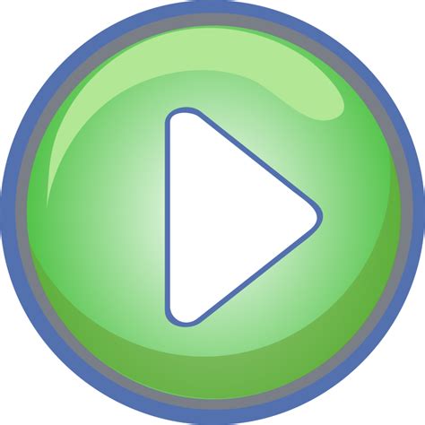 Green Play Button Icon Vector Drawing Free Svg Images