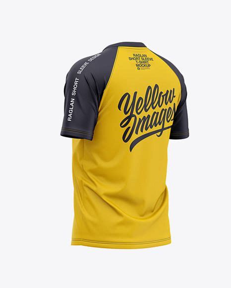 Download Men's Raglan Short Sleeve T-Shirt Mockup - Back Half Side ...