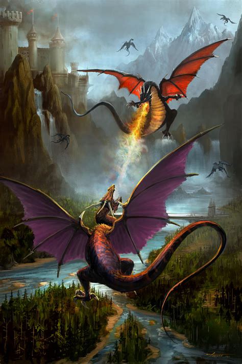 Dragon Fight Digital Art By Todd White Fine Art America