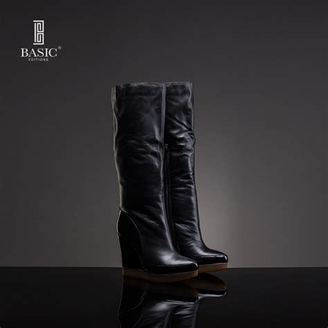 Basic Editions Winter Genuine Leather High Platform Dress Boots Women