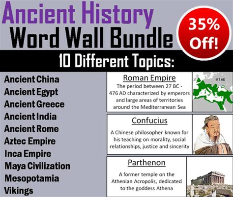 Ancient History Word Wall Bundle Teaching Resources