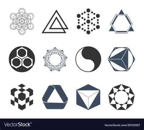 Variety Abstract Symbols Set Royalty Free Vector Image