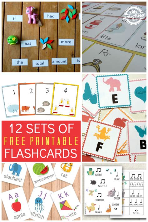 12 Sets Of Free Printable Flashcards Kids Activities