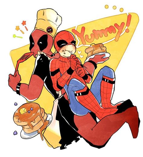 SpideyPool pancakes | Spideypool, Spideypool comic, Marvel fan art