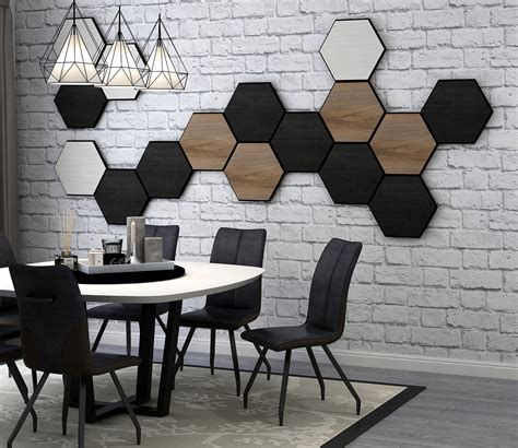 Decorative Hexagonal Wall Panel (4pcs per box) - Crownlivin