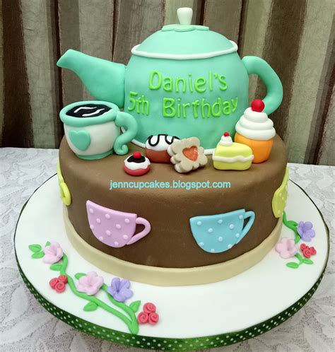 Jenn Cupcakes And Muffins Tea Party Theme Cake
