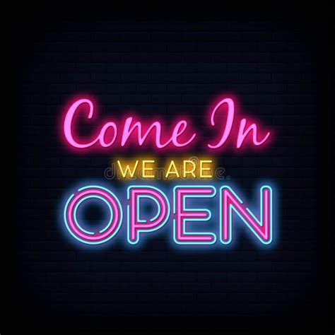 Now Open Neon Signs Style Text Vector Stock Vector Illustration Of