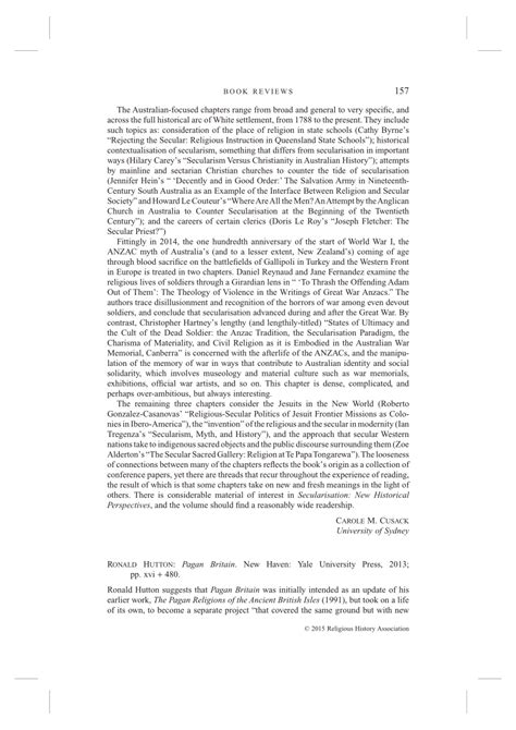 Pdf Ronald Hutton Pagan Britain New Haven Yale University Press 2013 Pp Xvi 480