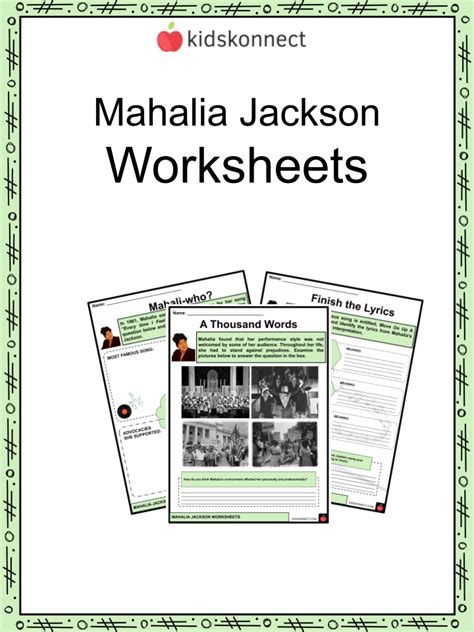 Mahalia Jackson Worksheets Early Life National Recognition