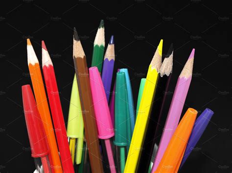 Coloured Pens and Pencils Collection ~ Education Photos ~ Creative Market