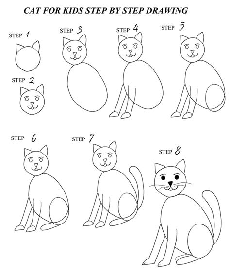 How To Draw A Cat Step By Step With Pictures