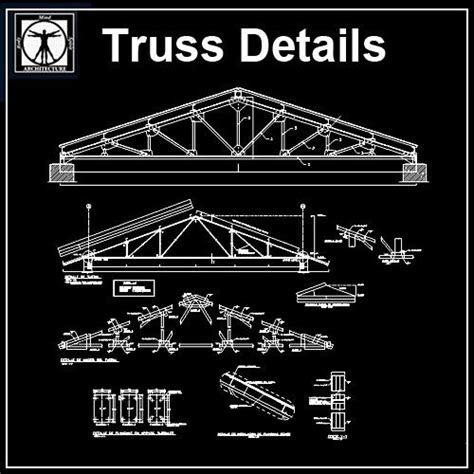Section Of Truss Design In Detail Autocad Drawing Dwg File Cad File