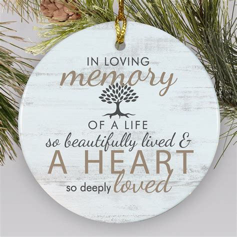 In Memory Of A Life So Beautifully Lived Ceramic Holiday Ornament With