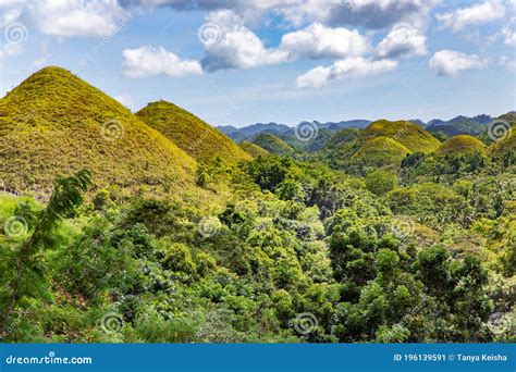 Scenic View Of Chocolate Hills On Bohol Island Stock Image Image Of