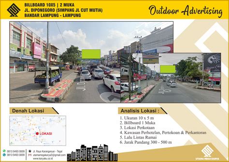 Sewa Titik Billboard Dan Baliho Di Lampung Jl Diponegoro Simpang JL