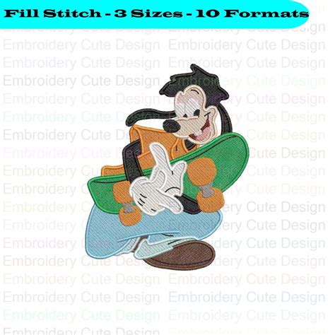 Max With Skateboard Goof Troop Embroidery Design Sizes Etsy