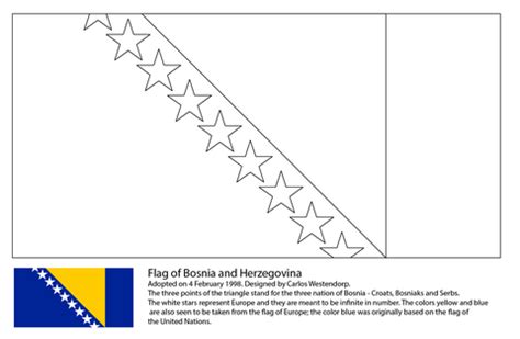 Spaniens flagga antogs 19 juli år 1927 men en liknande flagga hade används till havs sedan år 1785. Ausmalbild: Flagge von Bosnien und Herzegowina ...
