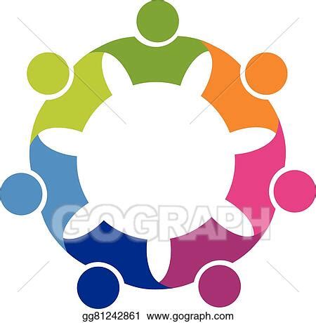 Vector Art Teamwork Hugging People Logo EPS Clipart Gg81242861 GoGraph