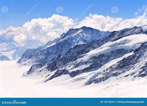 Swiss Alps Aletsch Glacier Jungfrau Stock Photo Image Of Travel