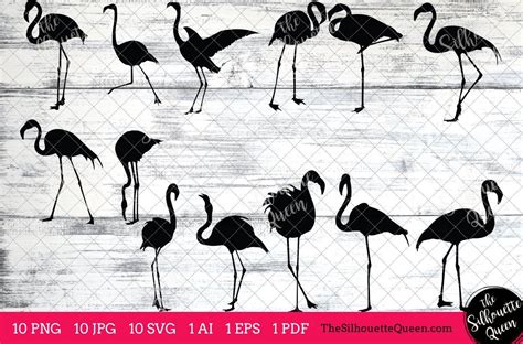 Flamingo Bird Svg Files Bundle Flying Bird Svg Sitting