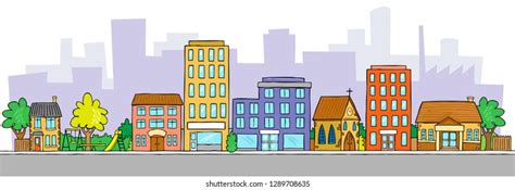 City Street Shops Stock Vector Royalty Free 1289708635 Shutterstock
