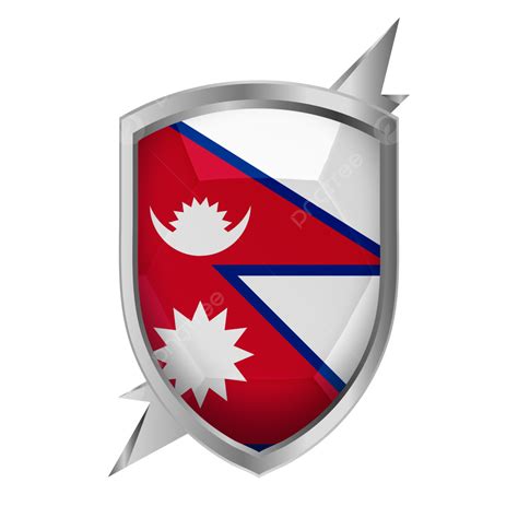 Nepal Flag In Silver Shield New Nepal Flag Nepal Flag Png
