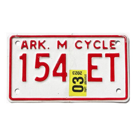 2023 Arkansas Motorcycle 154et Cycle License Plates