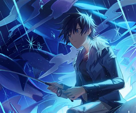 Gamer Anime Wallpaper Boy Blue Wallpaper Game Lightning Blue Anime