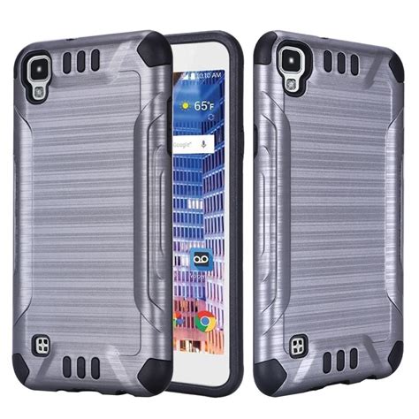 Lg Tribute Hd Case Lg X Style Case By Insten Slim Armor Brushed Metal