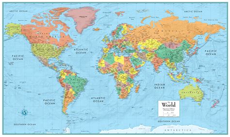 Buy 50 X 32 Rmc Signature Edition World Wall Map Laminated Online At