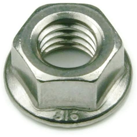 316 Stainless Steel Hex Serrated Flange Lock Nut Unc 38 16 Qty 25