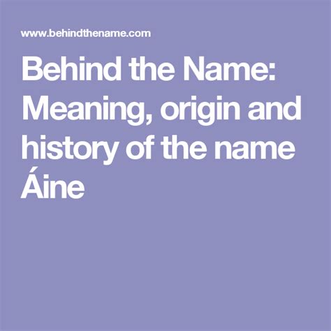 Behind The Name Meaning Origin And History Of The Name Áine Names