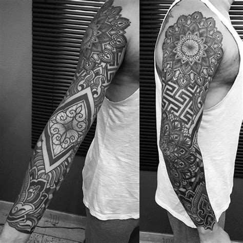 50 Geometric Tattoo Sleeve Designs For Men Complex Ink Ideas